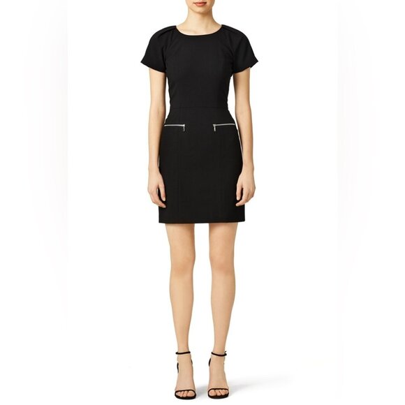 Of Mercer Black Thompson Elegant Black Short Sleeve Dress - Picture 1 of 11